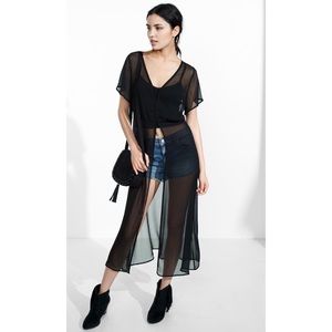 Sheer Short Sleeve Duster